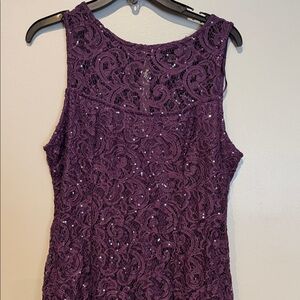 Blu Sage Purple Lace Maxi Dress